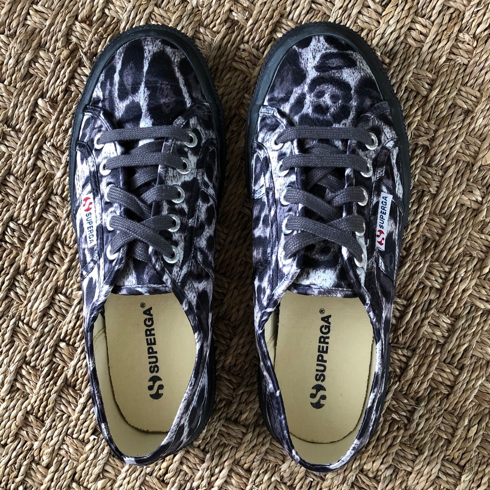 Superga Satin Animal Print Sneaker Sz 7.5 NEW